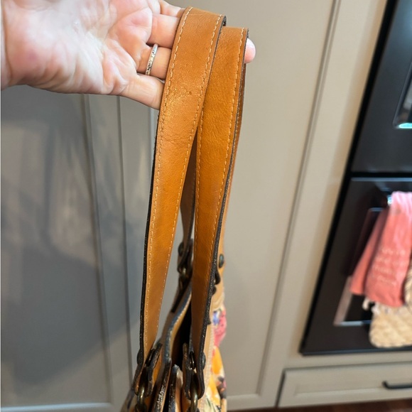 Vintage Patricia Nash floral Tan Leather Bag - Picture 10 of 13